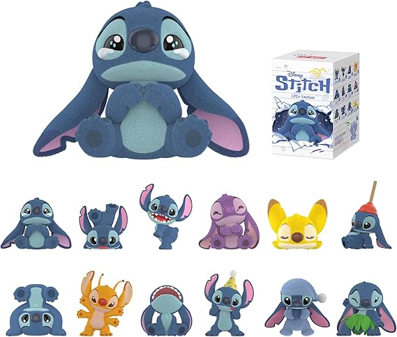 POP MART Disney Stitch Little Emotions Series Figures Blind Box Figures, Ra/ndom Design Action Figures Collectible Toys Home Decorations, Holiday Birthday Gifts for Girls and Boys, Whole Box